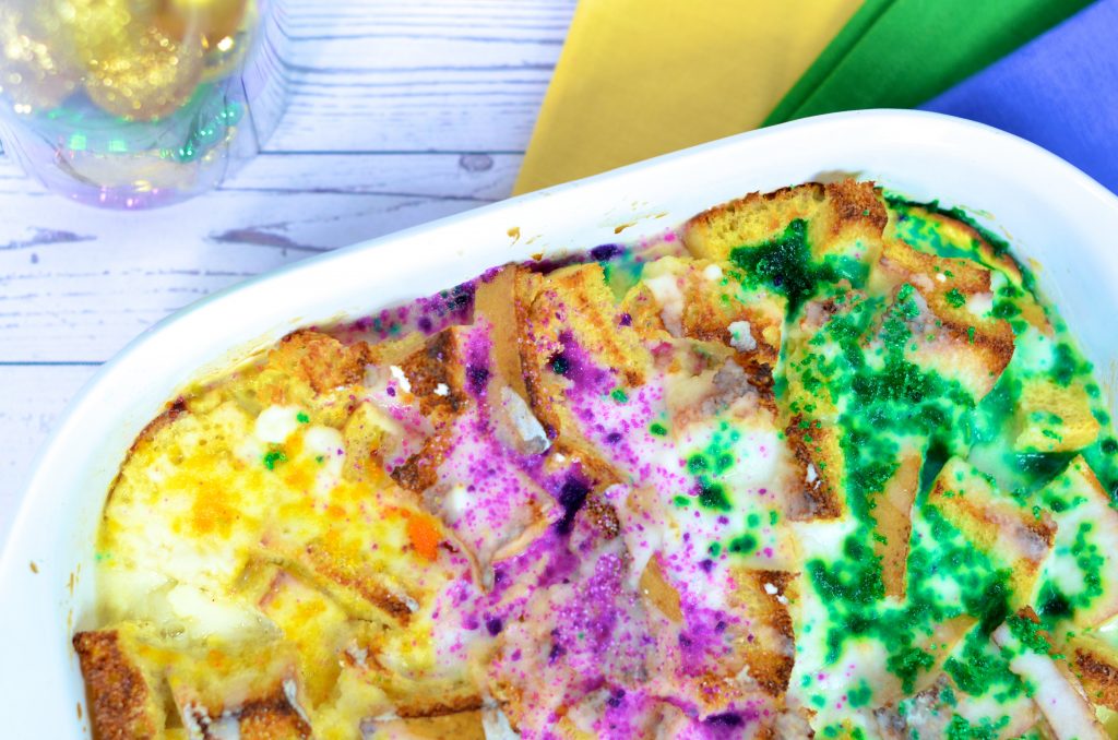Easy Low Net Carb King Cake Bread Pudding