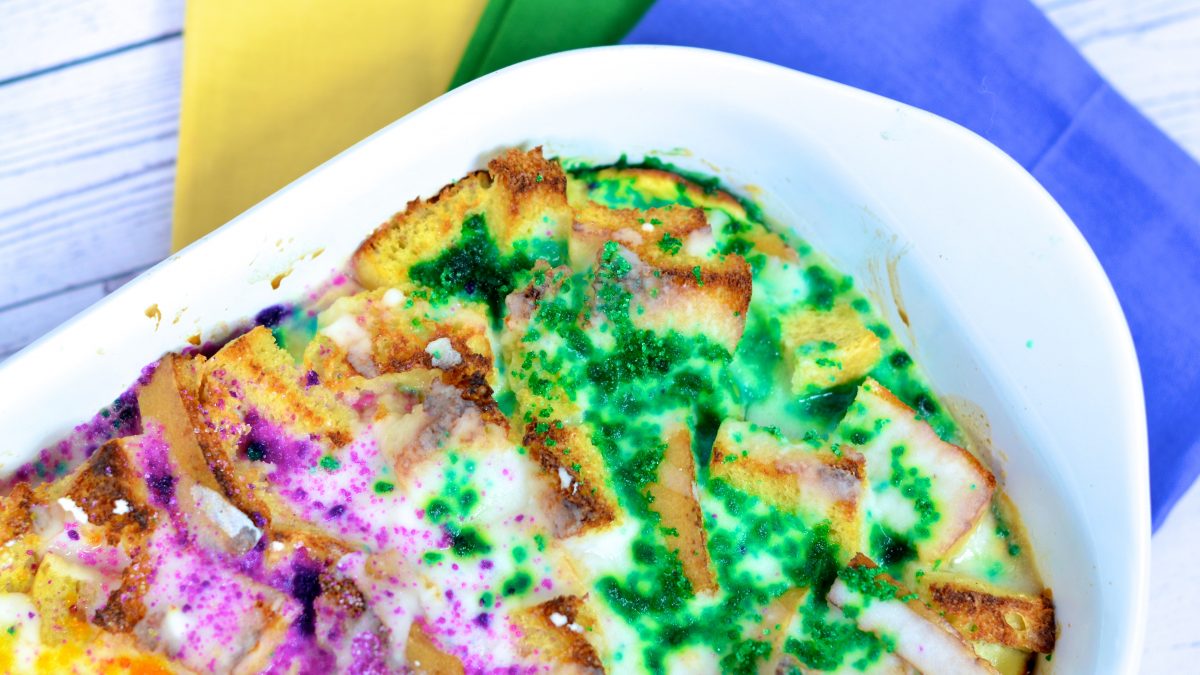 Easy Low Net Carb King Cake Bread Pudding
