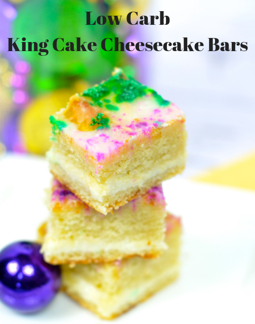 Low Carb King Cake Cheesecake Bars